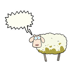 comic book speech bubble cartoon muddy sheep