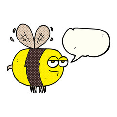 comic book speech bubble cartoon unhappy bee