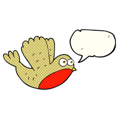 comic book speech bubble cartoon flying christmas robin