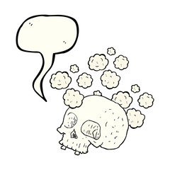comic book speech bubble cartoon old skull