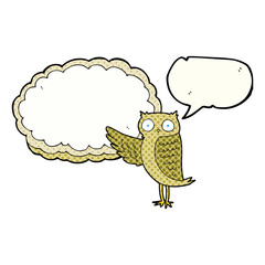 comic book speech bubble cartoon owl pointing