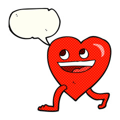 comic book speech bubble cartoon walking heart