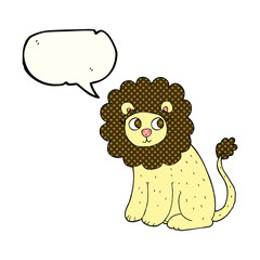 comic book speech bubble cartoon cute lion