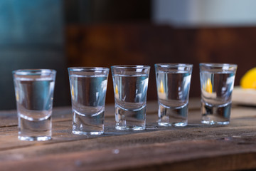 Vodka drinks with lemon and lime