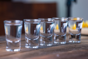 Vodka drinks with lemon and lime