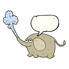 comic book speech bubble cartoon elephant squirting water