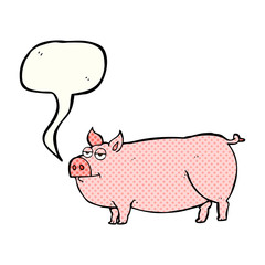 comic book speech bubble cartoon huge pig
