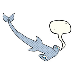 comic book speech bubble cartoon hammerhead shark