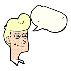 comic book speech bubble cartoon smiling man