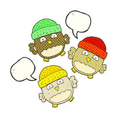 comic book speech bubble cartoon cute owls