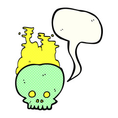 comic book speech bubble cartoon steaming skull
