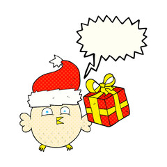 comic book speech bubble cartoon  christmas owl