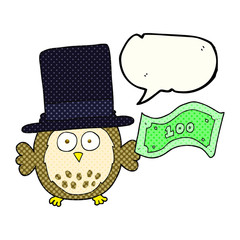 comic book speech bubble cartoon rich owl