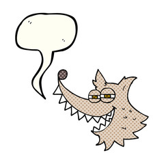 comic book speech bubble cartoon crazy wolf
