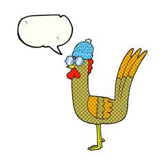 comic book speech bubble cartoon chicken wearing disguise