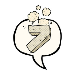 Fototapeta premium comic book speech bubble cartoon stone number seven