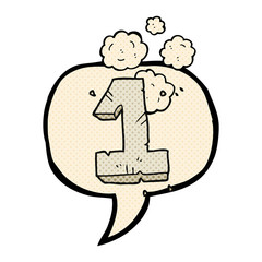 comic book speech bubble cartoon stone number one