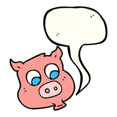 comic book speech bubble cartoon pig