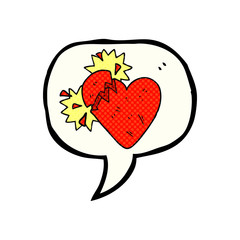 comic book speech bubble cartoon broken heart