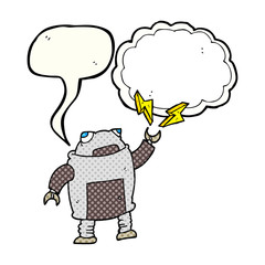 comic book speech bubble cartoon robot
