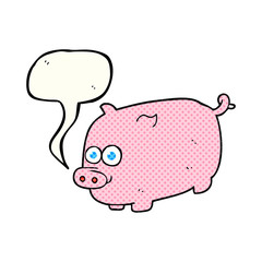 comic book speech bubble cartoon pig