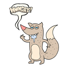 comic book speech bubble cartoon hungry wolf