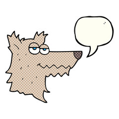 comic book speech bubble cartoon wolf head