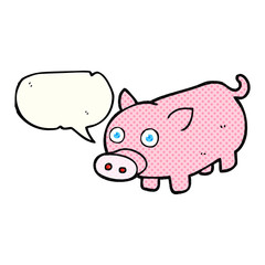 comic book speech bubble cartoon piglet