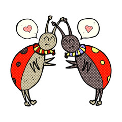 comic book speech bubble cartoon ladybugs greeting