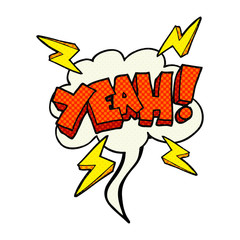 Yeah! comic book speech bubble cartoon symbol