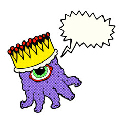 comic book speech bubble cartoon alien king