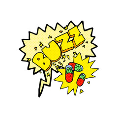 comic book speech bubble cartoon stimulant pills