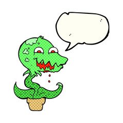 comic book speech bubble cartoon monster plant