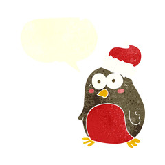 retro speech bubble cartoon robin