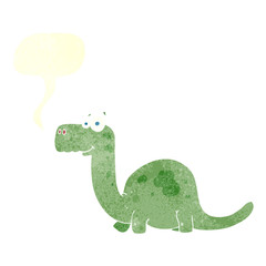 retro speech bubble cartoon dinosaur