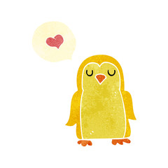 retro speech bubble cartoon bird