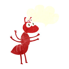 retro speech bubble cartoon ant