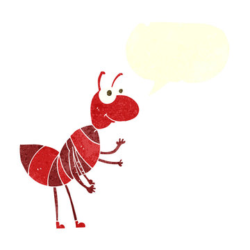 retro speech bubble cartoon ant