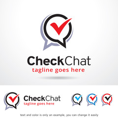 Check Chat Logo Template Design Vector