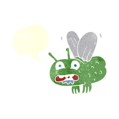 retro speech bubble cartoon fly