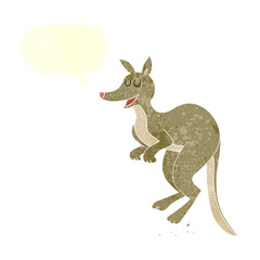 retro speech bubble cartoon kangaroo