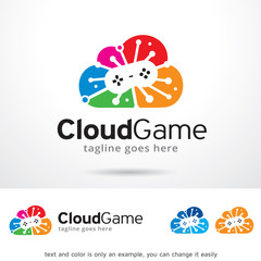 Cloud Game Logo Template Design Vector