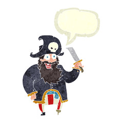 retro speech bubble cartoon pirate captain