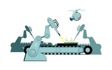 The pipeline. Vector illustration of the conveyor.