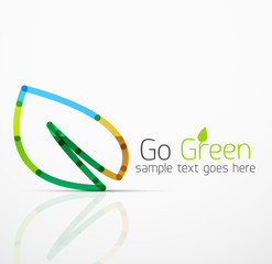 Fototapeta na wymiar Vector abstract logo idea, eco leaf, nature plant, green concept business icon. Creative logotype design template