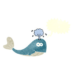 retro speech bubble cartoon whale spouting water