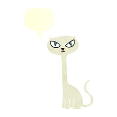retro speech bubble cartoon cat