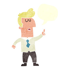 retro speech bubble cartoon businessman