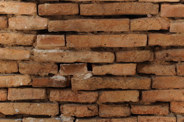 Very old brick wall in Thailand.