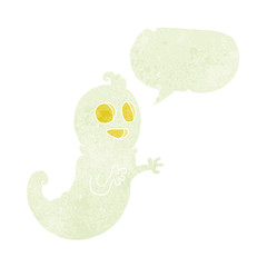 retro speech bubble cartoon ghost